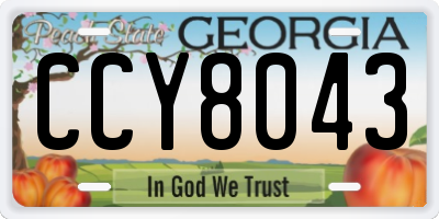 GA license plate CCY8043