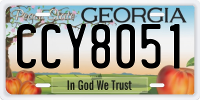 GA license plate CCY8051