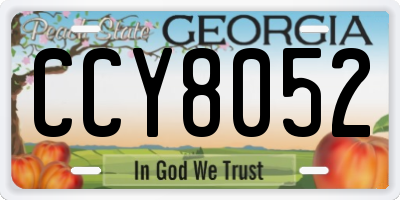 GA license plate CCY8052