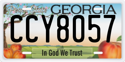 GA license plate CCY8057