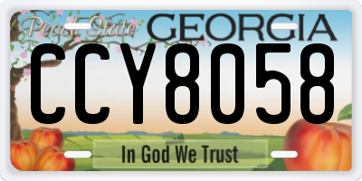 GA license plate CCY8058