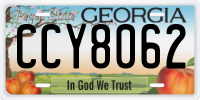 GA license plate CCY8062