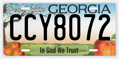 GA license plate CCY8072