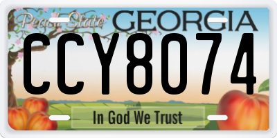 GA license plate CCY8074