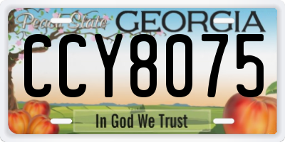 GA license plate CCY8075