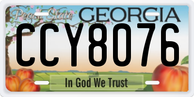 GA license plate CCY8076
