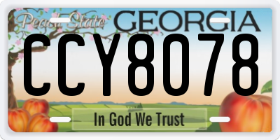 GA license plate CCY8078