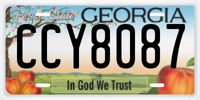 GA license plate CCY8087