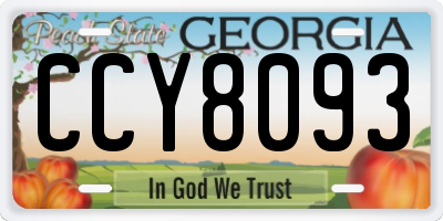 GA license plate CCY8093