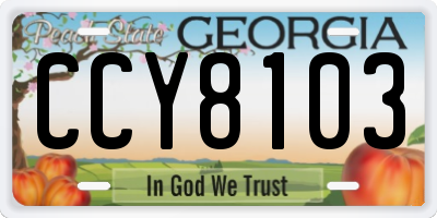 GA license plate CCY8103