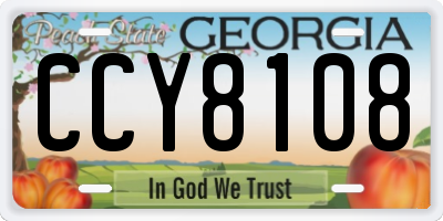 GA license plate CCY8108
