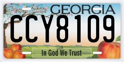 GA license plate CCY8109