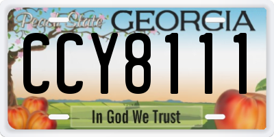 GA license plate CCY8111