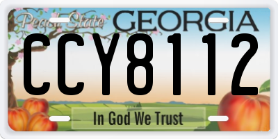 GA license plate CCY8112
