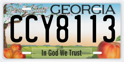 GA license plate CCY8113
