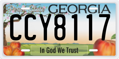 GA license plate CCY8117