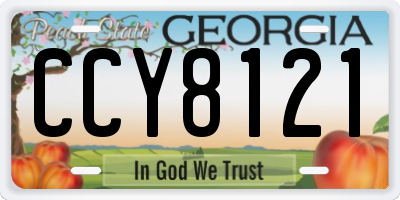 GA license plate CCY8121