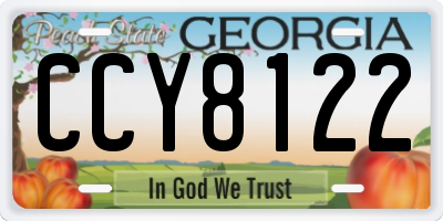 GA license plate CCY8122