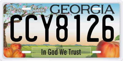 GA license plate CCY8126