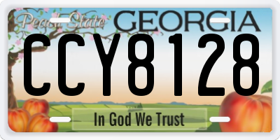 GA license plate CCY8128