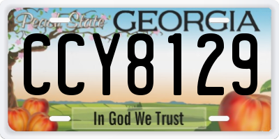 GA license plate CCY8129