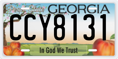 GA license plate CCY8131