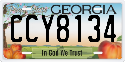 GA license plate CCY8134