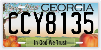 GA license plate CCY8135