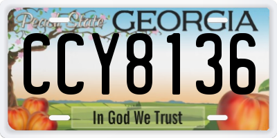 GA license plate CCY8136
