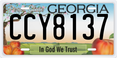 GA license plate CCY8137
