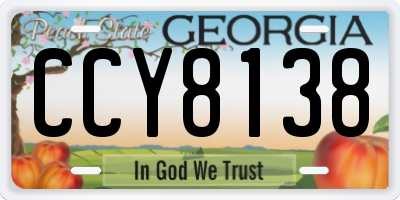 GA license plate CCY8138