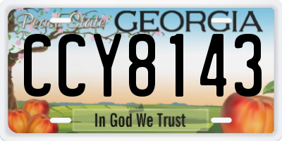 GA license plate CCY8143