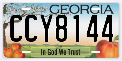 GA license plate CCY8144