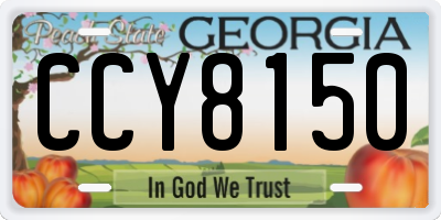 GA license plate CCY8150