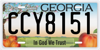 GA license plate CCY8151
