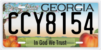 GA license plate CCY8154