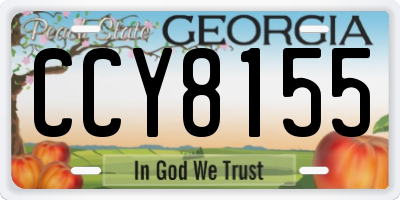 GA license plate CCY8155