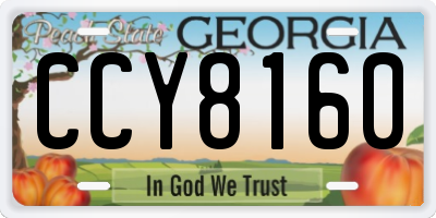 GA license plate CCY8160