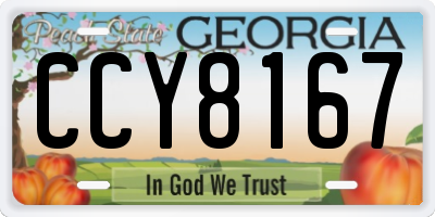 GA license plate CCY8167