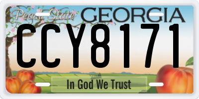GA license plate CCY8171