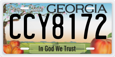 GA license plate CCY8172