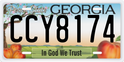 GA license plate CCY8174