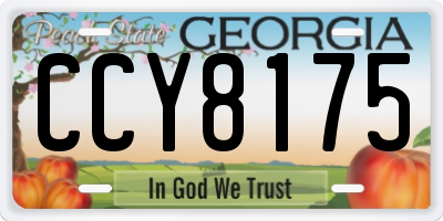 GA license plate CCY8175