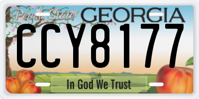 GA license plate CCY8177