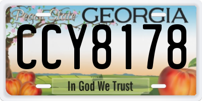 GA license plate CCY8178