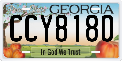 GA license plate CCY8180
