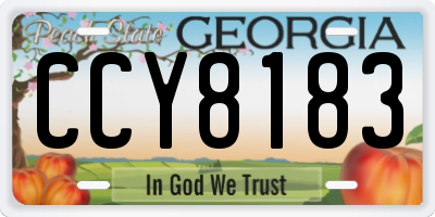 GA license plate CCY8183
