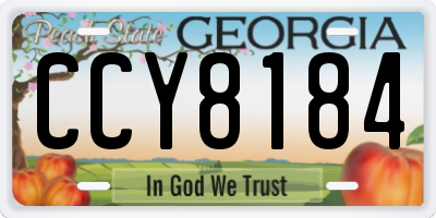 GA license plate CCY8184