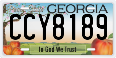 GA license plate CCY8189