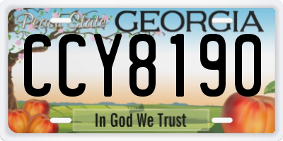 GA license plate CCY8190